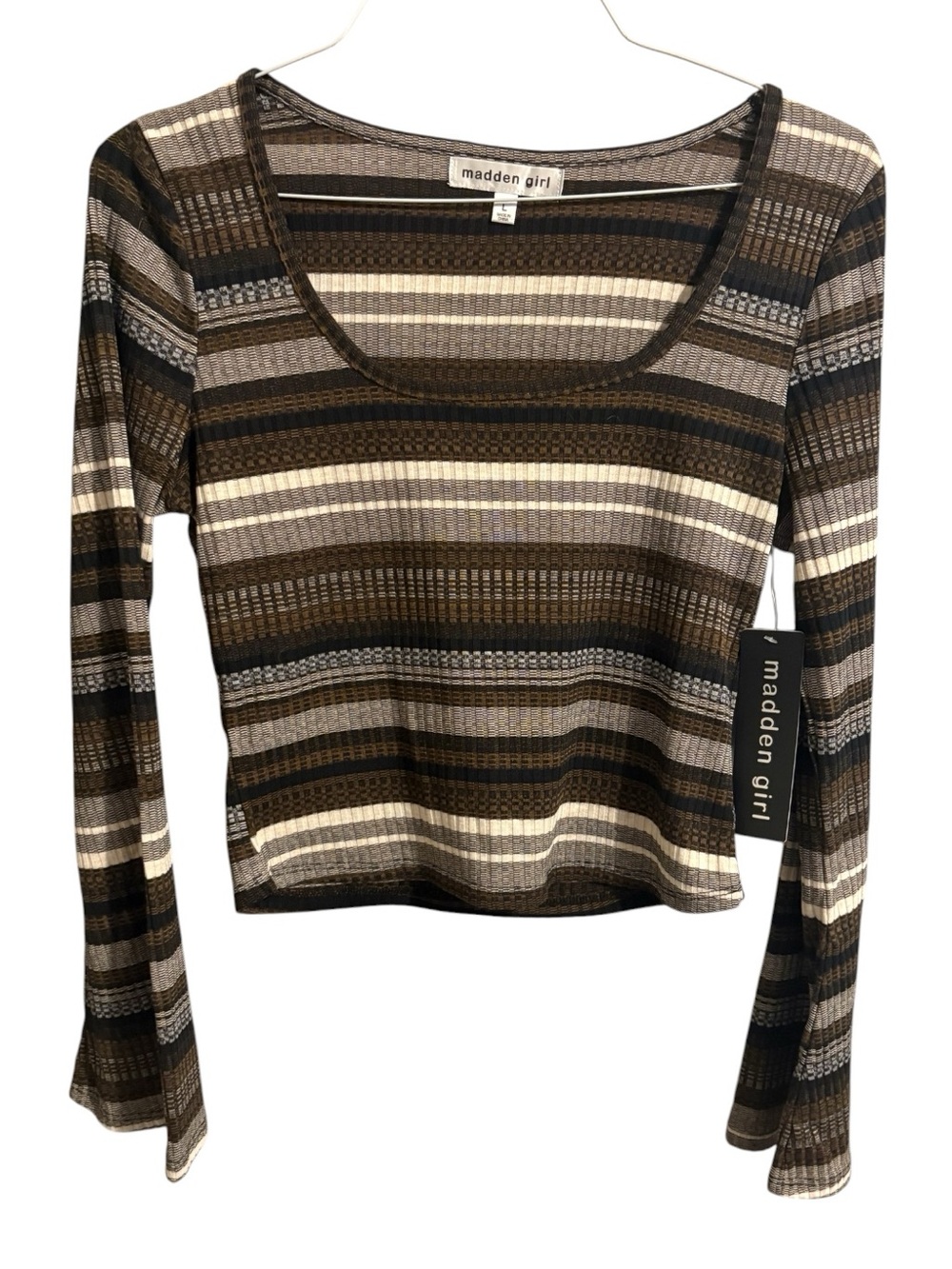 Madden Girl Cropped Bell Sleeve Top